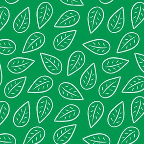 Green and White Leaf Pattern