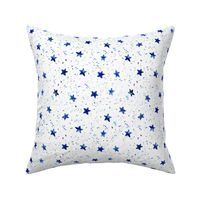 Moondust and stars - navy blue watercolor night sky with splatters and stars for modern nursery baby