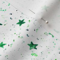 Shamrock green Moondust and stars - watercolor night sky with splatters and stars for modern nursery baby p306