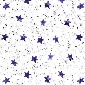 Indigo Moondust and stars - watercolor night sky with splatters and stars for modern nursery baby p306