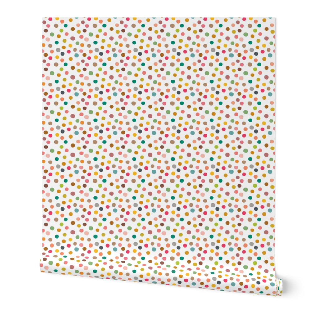Mid Century Polka Dots on White - small