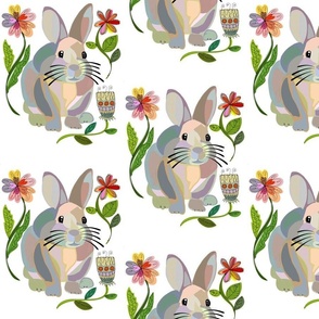 Rabbit and flowers