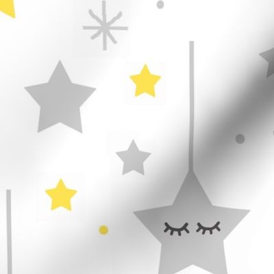 Yellow Twinkle Little Sleepy Star Baby Nursery