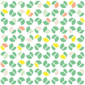 Abstract green crescent circles