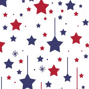 Americana Red White Blue Stars