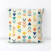 Aztec tribal arrows cream orange blue