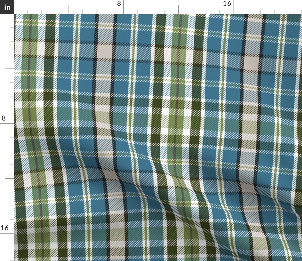 Wilderness Plaid - Blue Large Scale