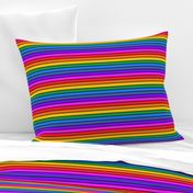 Bright rainbow and black stripes - horizontal - mini
