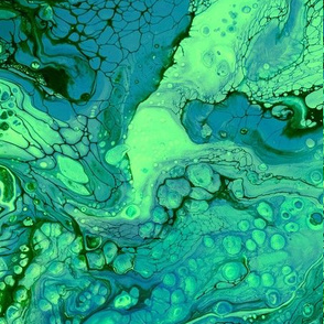 Green Acrylic Pour