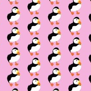 Pink puffin print