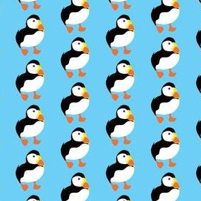 Turquoise puffin print