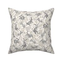 Rabbit Hare Paisley - light neutral colors - medium -