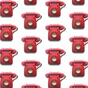 Red vintage telephone print