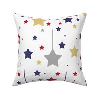 Americana Red Blue Gold Silver Stars 