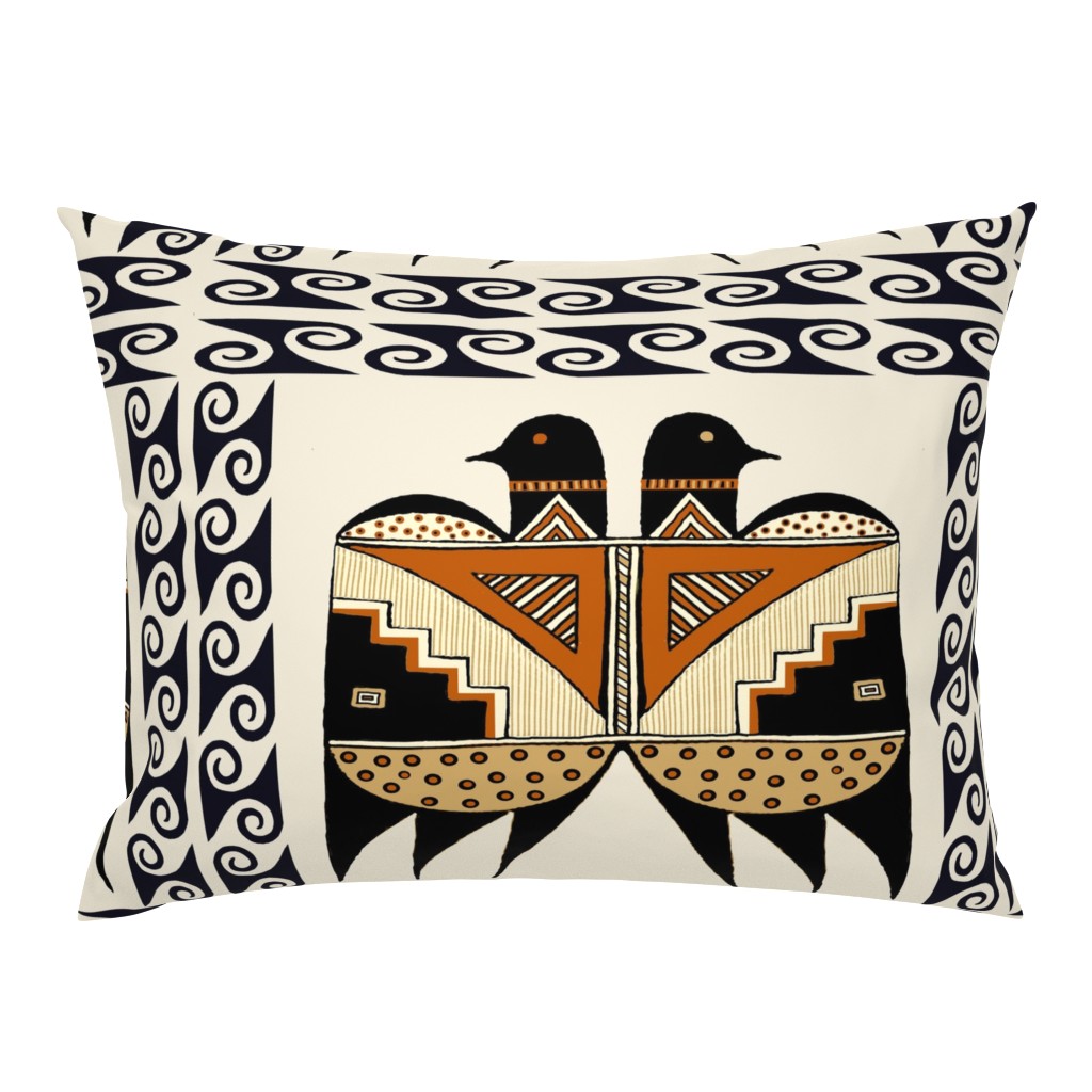 Mimbres Indian Tribal Twin Birds 21x18 - Design 10176780