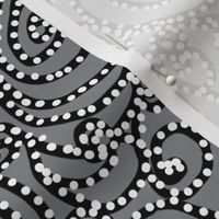 In the zone with dots, white on black on mid-gray by Su_G_©SuSchaefer