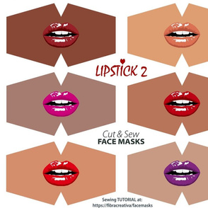 6 Lipstick cut out facemasks - darker shades