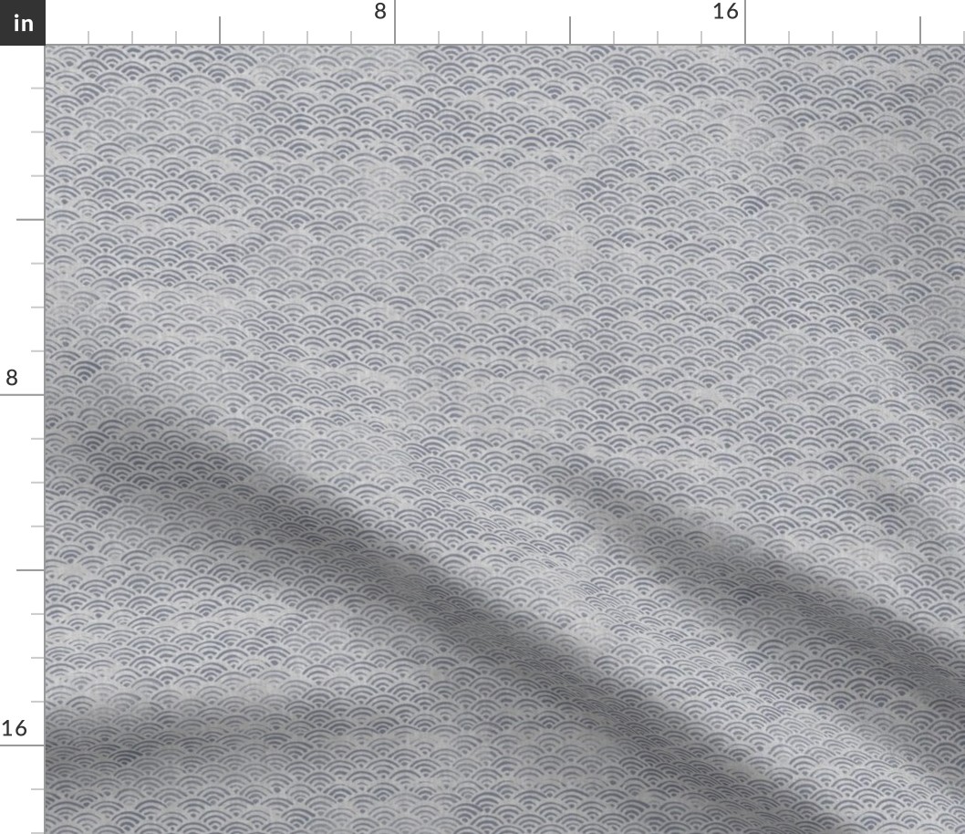 Japanese Block Print Pattern of Ocean Waves | Japanese waves pattern, grey on grey, boho print, neutral decor.
