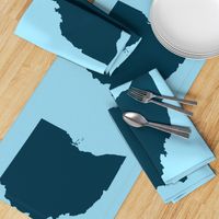 18" Ohio silhouette - navy on light blue