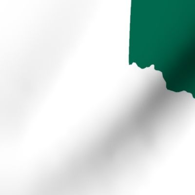 18" Ohio silhouette in football green on white