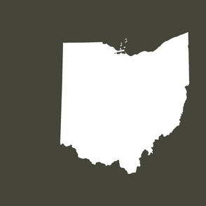 18" Ohio silhouette - white on khaki