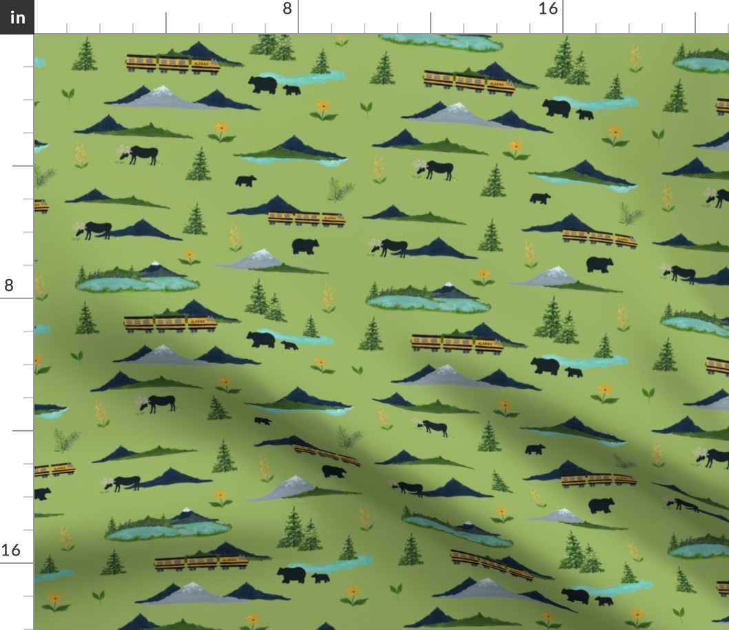 Alaskan Views - Green Pattern