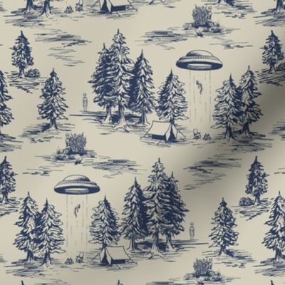 Small-Scale Blue Alien Abduction Toile