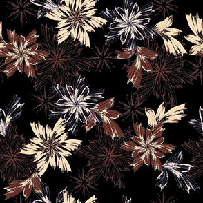 Fabulous black floral background