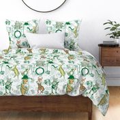 Jungle Jam- Whimsical Toile- Rainbow Woodland Band- Large Scale