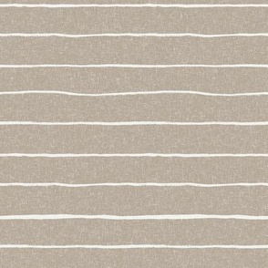 painted stripes fabric - baby nursery linen look fabric - sfx0906 taupe
