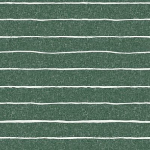 painted stripes fabric - baby nursery linen look fabric - sfx0315 hunter green