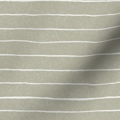 painted stripes fabric - baby nursery linen look fabric - sfx0110 sage
