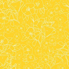 Light yellow flowers on dark yellow background