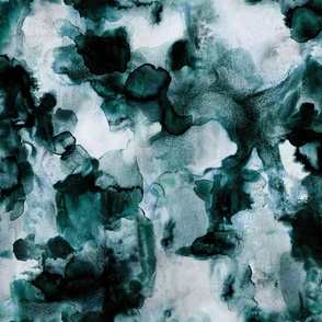 teal watercolor: small
