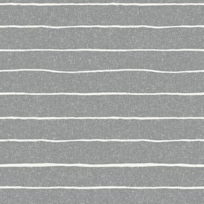 painted stripes fabric - baby nursery linen look fabric - sfx1501 dove grey
