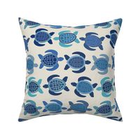 Baby sea turtle migration - blue - medium - 10.5”x13”