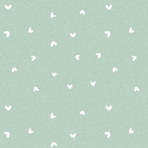 mini hearts fabric - dainty hearts design -sfx6008 seaglass