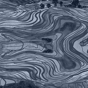 Terraced Rice Paddy Fields- Landscape- Slate