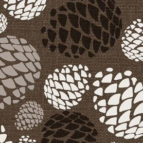 Pinecone Pathway - Brown Taupe Large Scale