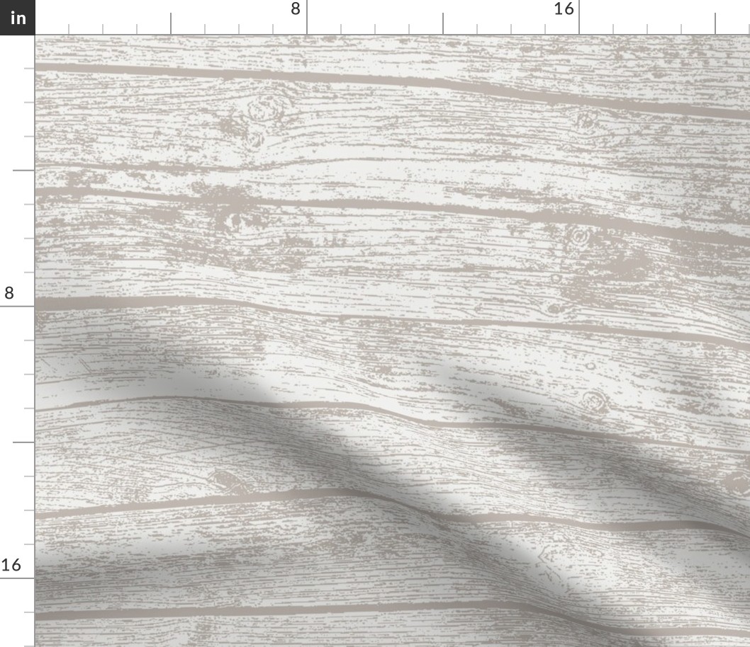 Woodland - Faux Wood Plank Texture Taupe Large Scale