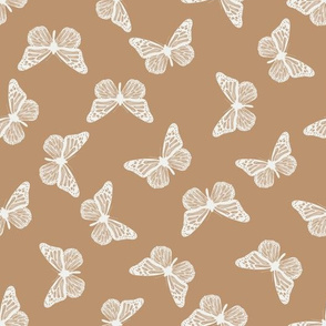Neutral Butterfly Fabric, Wallpaper and Home Decor | Spoonflower