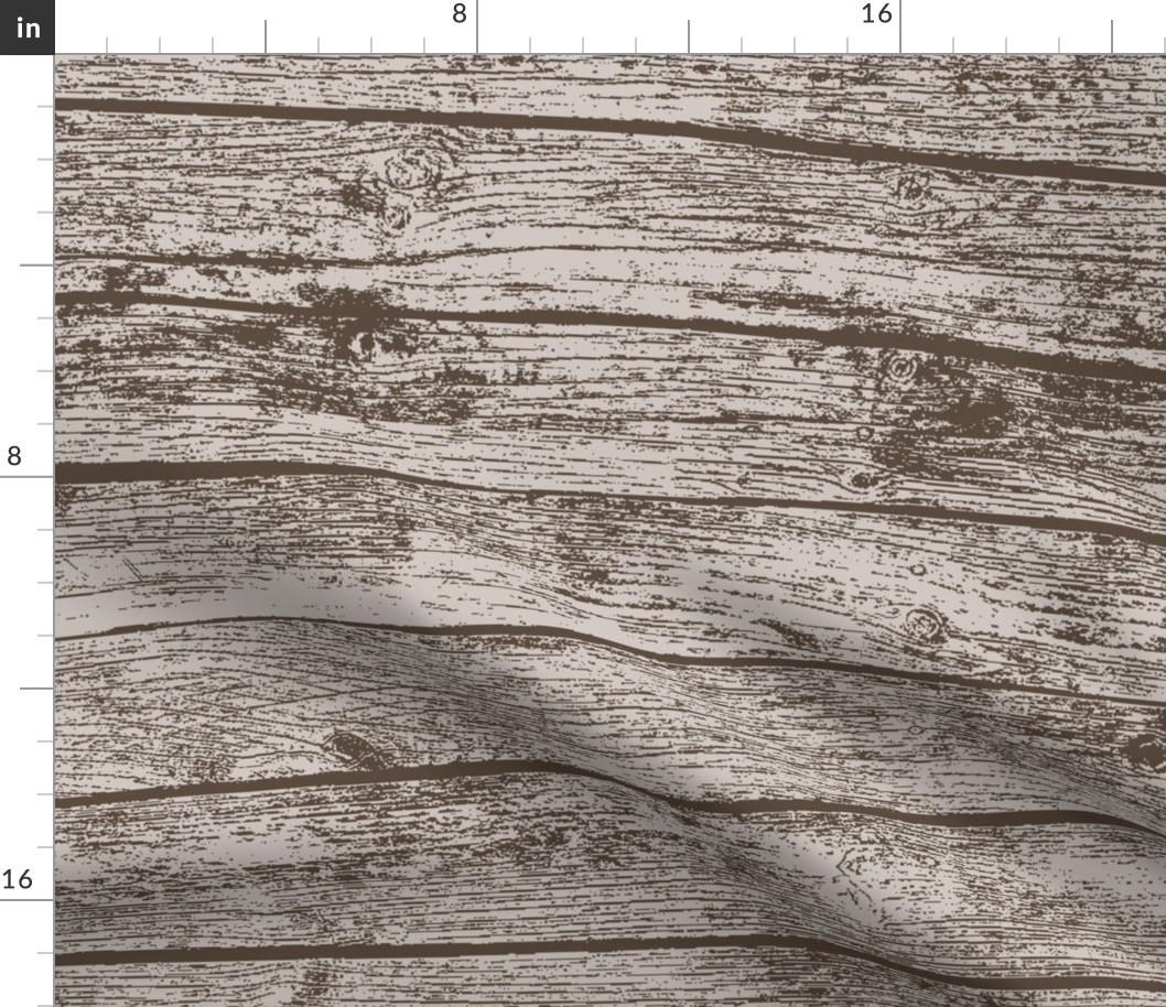 Woodland - Faux Wood Plank Texture Brown Large Scale