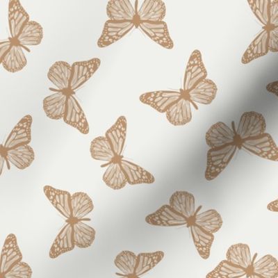 butterflies fabric - neutral boho butterfly fabric