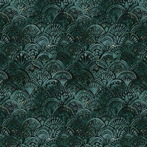 Moody Mermaid Medallion-Teal Black sparkle