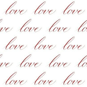 Love in Red Handwritten Calligraphy