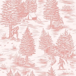 Large-Scale Millennial Pink Bigfoot Toile de Jouy