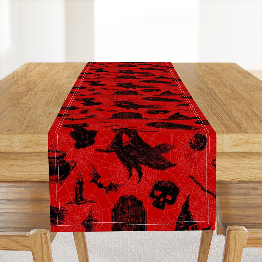 Gothic Halloween pattern in black and red