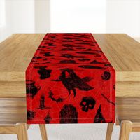 Gothic Halloween pattern in black and red
