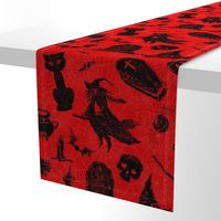 Gothic Halloween pattern in black and red