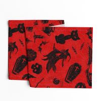 Gothic Halloween pattern in black and red